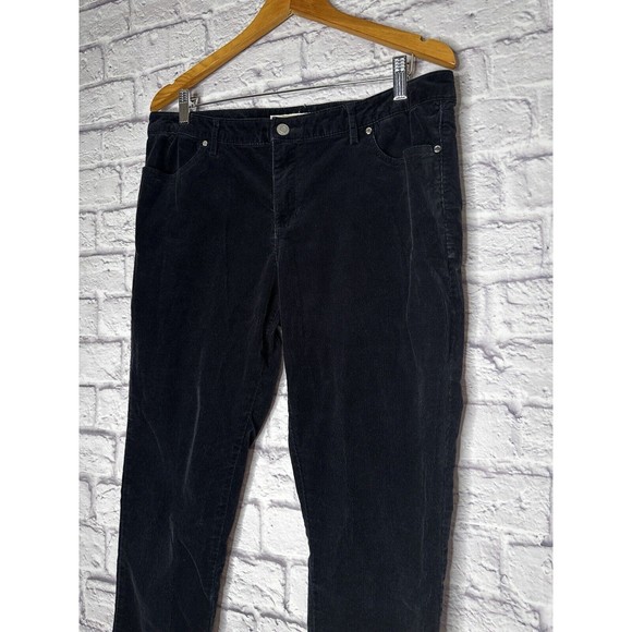 Michael Kors‎ Black Corduroy Straight Leg Pants Women’s Size 12 Cotton Blend - Picture 2 of 9